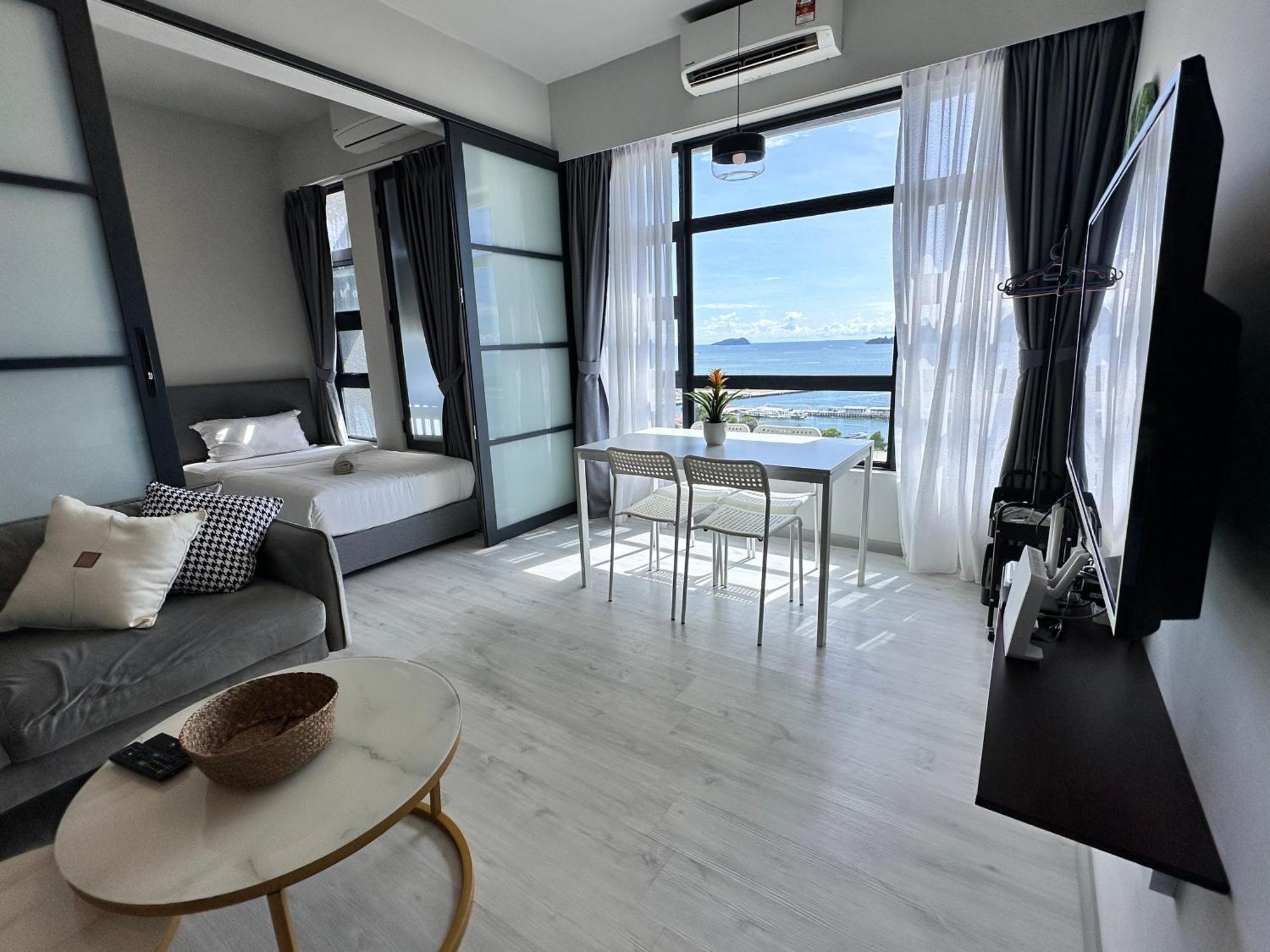Jq1 Sea & Pool Or City View Wifi I Washing Machine For Some Units I Cuckoo Water Jesselton Quay By R2 Kota Kinabalu Zewnętrze zdjęcie